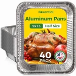 9X13 Aluminum Pans 40 Pack , Extra Heavy Duty Half Size Disposable .... Fixed Price $42.27.