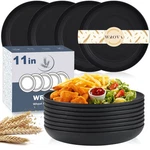 Wrova Large Wheat Straw Dinner Plates - 11 Unbreakable Inch, Black. Fixed Price $35.99.