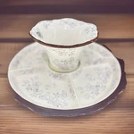 New Temptations Purple Floral Lace 2 1 Cake Stand Chip & Dip Crudite Set Mint. Fixed Price $29.99.