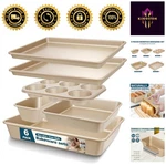 6-PIECE Nonstick Baking Pans Set Stackable Oven Safe Bakeware For Home Chefs. Fixed Price $59.99.