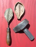 Rare Vintage Millinery Extra Large Leaf Iron Tool Mold Brass Antique Cutter #35. Fixed Price $350.00.