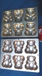 Vintage Pair Of Wilton Teddy Bear Mini Cake Pans, Copper Finish #2105-4948. Fixed Price $12.00.
