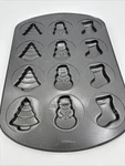 Wilton Christmas Shapes Non-stick Cookie Pan/tray 12 Cavity 11.25" X 16.5". Fixed Price $10.49.