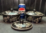 Temp-tations Temptations 5PC Black Flower Design Set By Tara Mini Casserole Dish. Fixed Price $25.49.