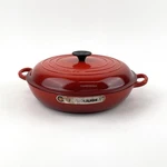 Vintage Le Creuset #30 Cast Iron Enamel Dutch Oven Braiser W/lid Cerise. Fixed Price $119.99.