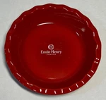 Nwt Emile Henry Red Ceramic Pie Plate Baker 10.25 Scalloped Edge France 06.11. Fixed Price $31.99.