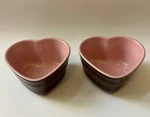 Creuset Stoneware Heart Collection Of 2 Pink Rose Ramekins. Fixed Price $24.85.