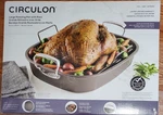Circulon Oval Large Roasting Pan W/ Rack 18" X 15", Nonstick, Steel. Fixed Price $53.99.
