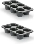 Monfish 2PCS Jumbo Muffin Pan 6 Cup Carbon Steel Non-stick Large Baking Tin 3.5". Fixed Price $59.99.