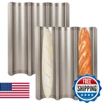 Barlket 2-PACK Baguette Bread Pan, 3-SLOT Nonstick French Baking Tray, Hea. Fixed Price $52.60.