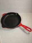 Creuset Cerise Cherry Red 23CM 9IN Enameled Cast Iron Skillet. Fixed Price $56.95.