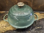 Creuset Enameled Cast Iron 1.75 Quart Bread Oven, Artichaut - Used Excellent. Fixed Price $260.00.