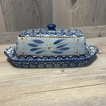 Qvc's Presentable Oven Temptations Blue Old World Butter Dish With Lid. Fixed Price $24.95.