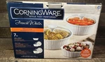 Corning Ware French White Flair Design 10 Piece Bake Microwave Serve Store New. Fixed Price $39.95.