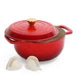 All-in-one 6QT Cast Iron Dutch Oven, Campfire To Safe, For Baking, Braising. Fixed Price $44.99.