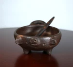 Pomaireware Chilean Earthenware Small Bowl Piggy Brown Rustic Chanchito Folk. Fixed Price $29.99.
