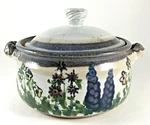 Studio Pottery Lidded Casserole Baking Dish Signed Hull 2QT Lupine Floral. Fixed Price $15.72.