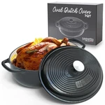 Segretto Cookware Enameled Oval Cast Iron Dutch Oven Handle 7 Quarts Nero Black. Fixed Price $112.05.