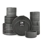 Lain Bao Charcoal 24-PIECE Stoneware Dinnerware Set -service For 8. Fixed Price $189.99.