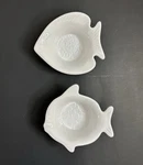 Chantal White Stoneware Fish Serving Bowls, Set Of Two, 4 Ounce Made China. Fixed Price $20.00.