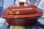Pampered Chef Cranberry Deep Covered Baker Roaster Stoneware 5111 3.1 Qt. Fixed Price $43.00.