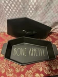 Rae Dunn Artisan Collection Oven Safe Coffin Baking Dish. Fixed Price $45.00.