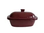 Pampered Chef Cranberry Deep Covered Baker Casserole Stoneware Dish 3.1 QT/3L. Fixed Price $32.00.
