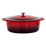 Megachef 7 Quarts Oval Enameled Cast Iron Casserole In Red Dutch Oven. Fixed Price $77.00.