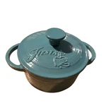 New Enameled Cast Iron Mini Dutch Oven Casserole Turquoise Fiestaware. Fixed Price $33.95.