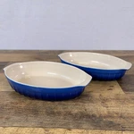 Cerutil Stoneware Portugal Gres Culinaire Oval Casserole Dish Blue Set Of 2. Fixed Price $29.75.