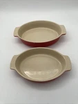 Creuset Casserole Oval Cookware Baking Bowl (2) Dishes #18-27. Fixed Price $24.99.