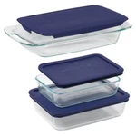 Pyrex 6PC And Store Set (3 Containers Lids): Glass Bakeware,odor &. Fixed Price $30.79.