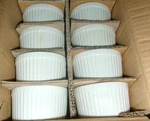 Cordon Bleu Bia White Ribbed Ramekins Custard Cups Souffl Set Of 8 ( 3.25"D ). Fixed Price $29.99.