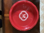Temptations By Tara Doodle Red 10" Baking Dish. Fixed Price $29.99.