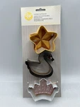 Wilton Cookie Cutter 3-PIECE Set Metal Star Swan Crown New. Fixed Price $9.99.