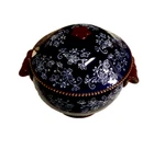 Temptations By Tara Navy Blue Floral Lace 3 Quart Soup Tureen & Lid No Ladle. Fixed Price $49.95.