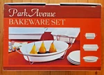 Park Avenue 6-PIECE Stoneware Bakeware Set 3 Baking Dishes With Chrome Racks. Fixed Price $35.00.