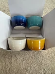 Creuset Riviera Collection Of 4 Mini Ramekins, Nib, 100 Ml, 3" Round. Fixed Price $47.99.