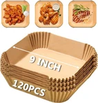 Air Fryer Disposable Paper Liners For Cosori SQUARE-9INCH-120PCS, Brown. Fixed Price $19.94.