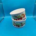 Vtg Action Strawberry 4" Ramekin Souffle Dishes Set Cottage Kitchen Stoneware. Fixed Price $12.00.