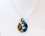 Polish Pottery Stoneware Charm Necklace Ornament (A74-U4736) U7 Blue Unikat. Fixed Price $89.00.