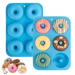Aichoof Silicone Donut Mold For 6 Doughnuts, Set 2. Food Pieces, Blue. Fixed Price $17.99.