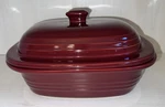 Pampered Chef Stoneware Deep Covered Baker Cranberry W/lid Item #1321 Euc. Fixed Price $45.00.