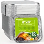 Pans 50 Pack 8X8 Heavy Duty Disposable With Lids Silver Aluminum Demiwise Square. Fixed Price $51.99.