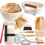 Sourdough Starter Kit, Banneton Bread Proofing Basket 9 Inch Round &10 Oval, .... Fixed Price $47.51.