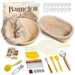 Bavify Sourdough Starter Kit, 9" Round & 10" Oval Banneton Bread Beige. Fixed Price $51.39.
