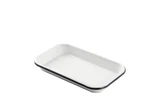Tablecraft 10349 Sheet Pan Size 10" X 6" 1-1/8" White With Black Rim. Fixed Price $43.50.