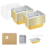 Mestaek 9"X 6.5" Sturdy Aluminum Foil Pans With Lids 47 Oz (50 Pcs), Golden. Fixed Price $61.03.