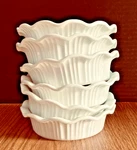 Set Of 6 Lovecasa Ceramic 5.5" Oven Safe Small Dishes Nonstick Ruffled Rim Mint. Fixed Price $30.00.