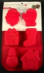 Celebrate It - Silicone Treat 6 Christmas Themed Shaped Baking Molds. Fixed Price $6.99.